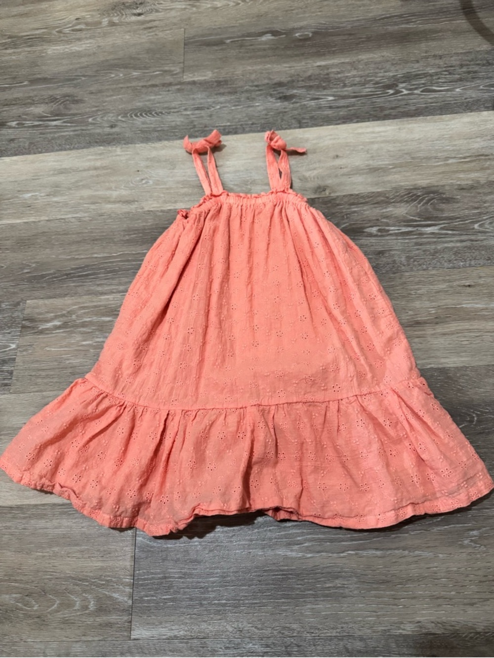 Rachel Zoe Coral Eyelet Tie-Shoulder Sundress